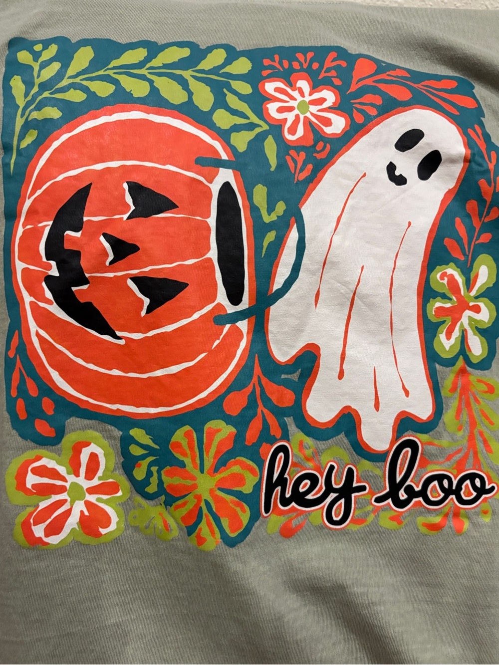 Comfort Colors Gray Halloween Pumpkin & Ghost Graphic Tee